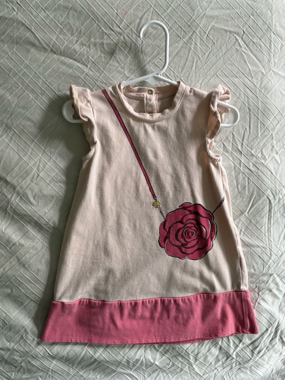 kate spade Light Pink Dress with Dark Pink Rose Purse Graphic